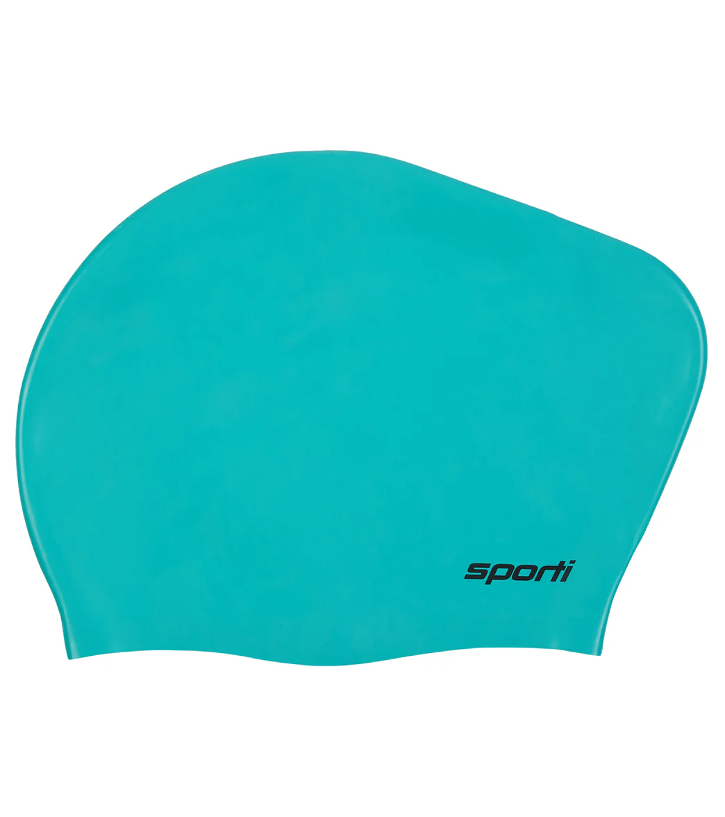 Sporti Long Hair Bun Silicone Swim Cap Set of 2 - Image 7
