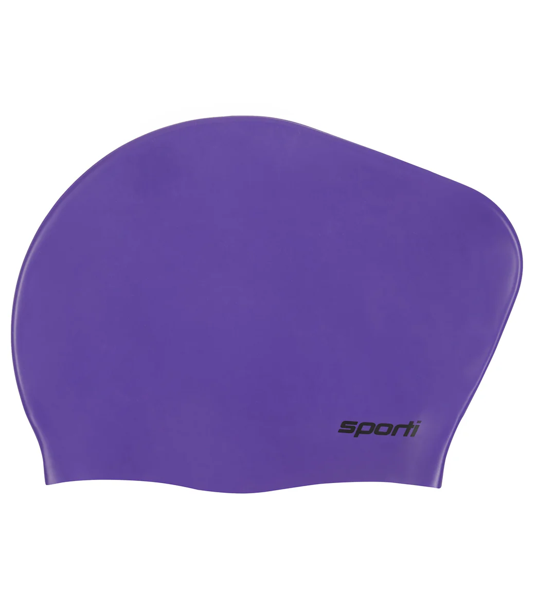 Sporti Long Hair Bun Silicone Swim Cap Set of 2 - Image 8
