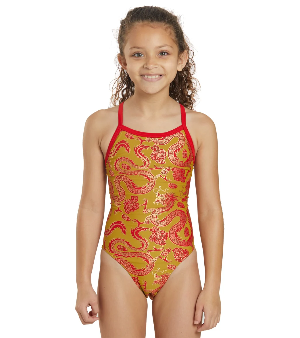 Sporti Lunar Dragon Foil Thin Strap One Piece Swimsuit Youth (22-28) - Image 7