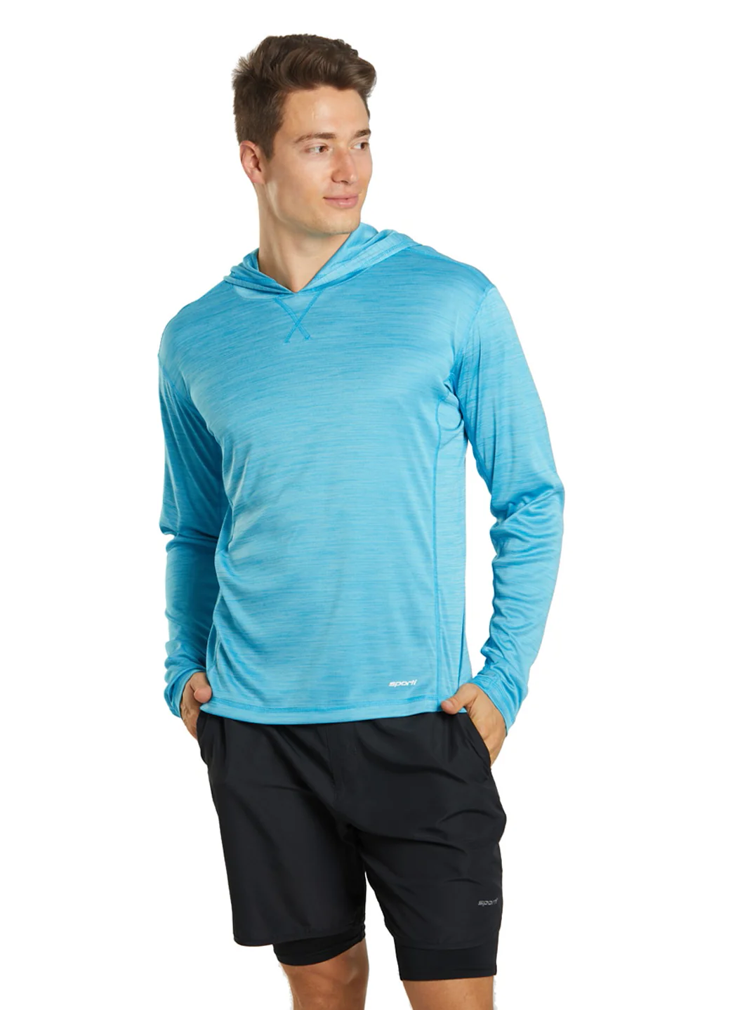 Sporti Men's L/S Hybrid II Hooded UPF 50+ Sun Shirt - Image 2
