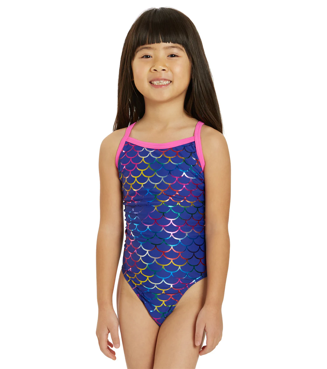 Sporti Mermaid Fancy Foil Thin Strap One Piece Swimsuit Youth (22-28) - Image 7