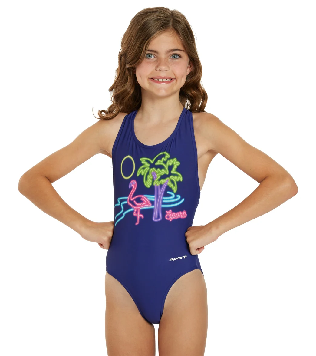 Sporti Miami Vibes Wide Strap Cross Back One Piece Swimsuit Youth (22-28) - Image 7