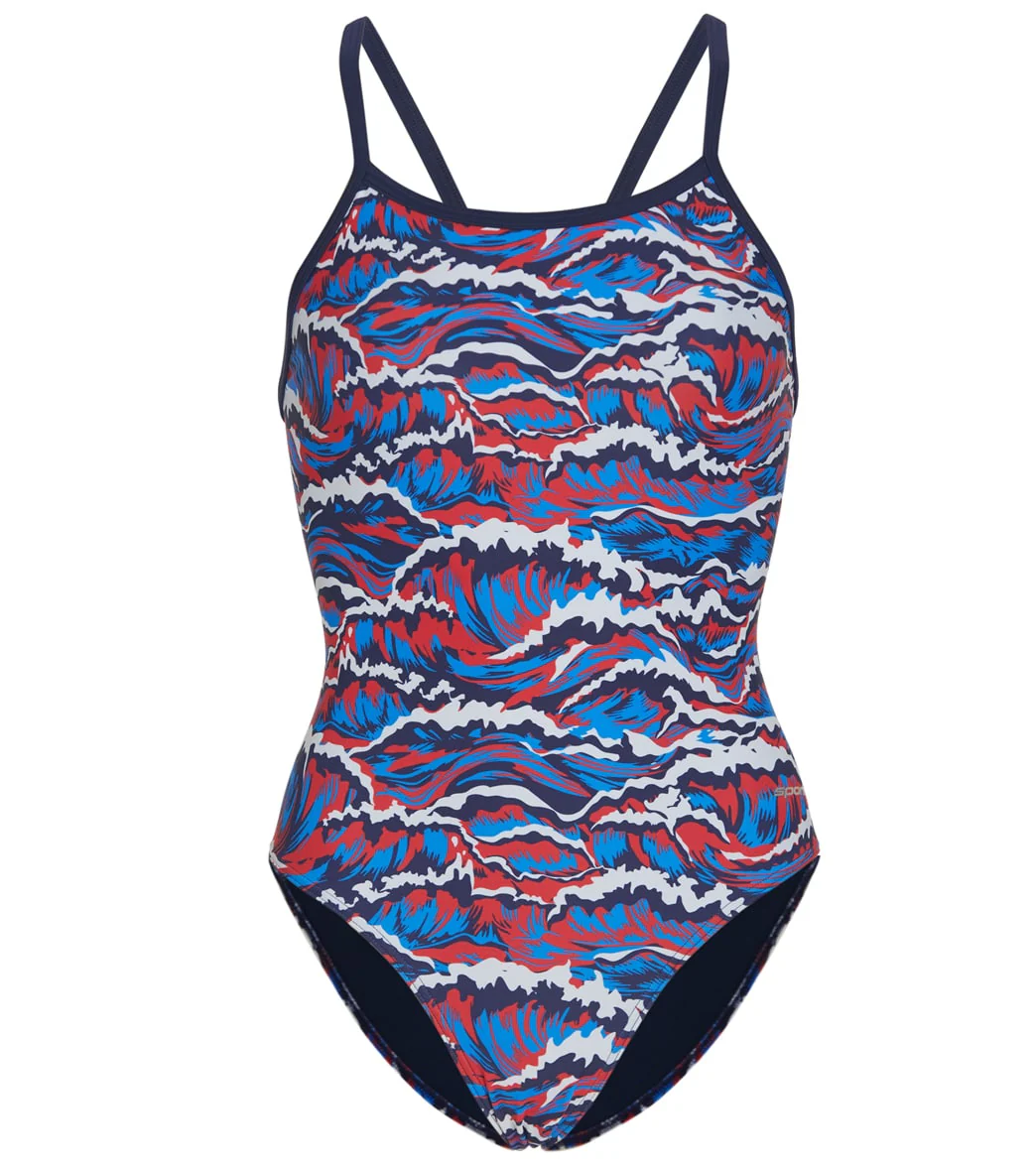 Sporti New Waves Thin Strap One Piece Swimsuit Youth (22-28) - Image 4