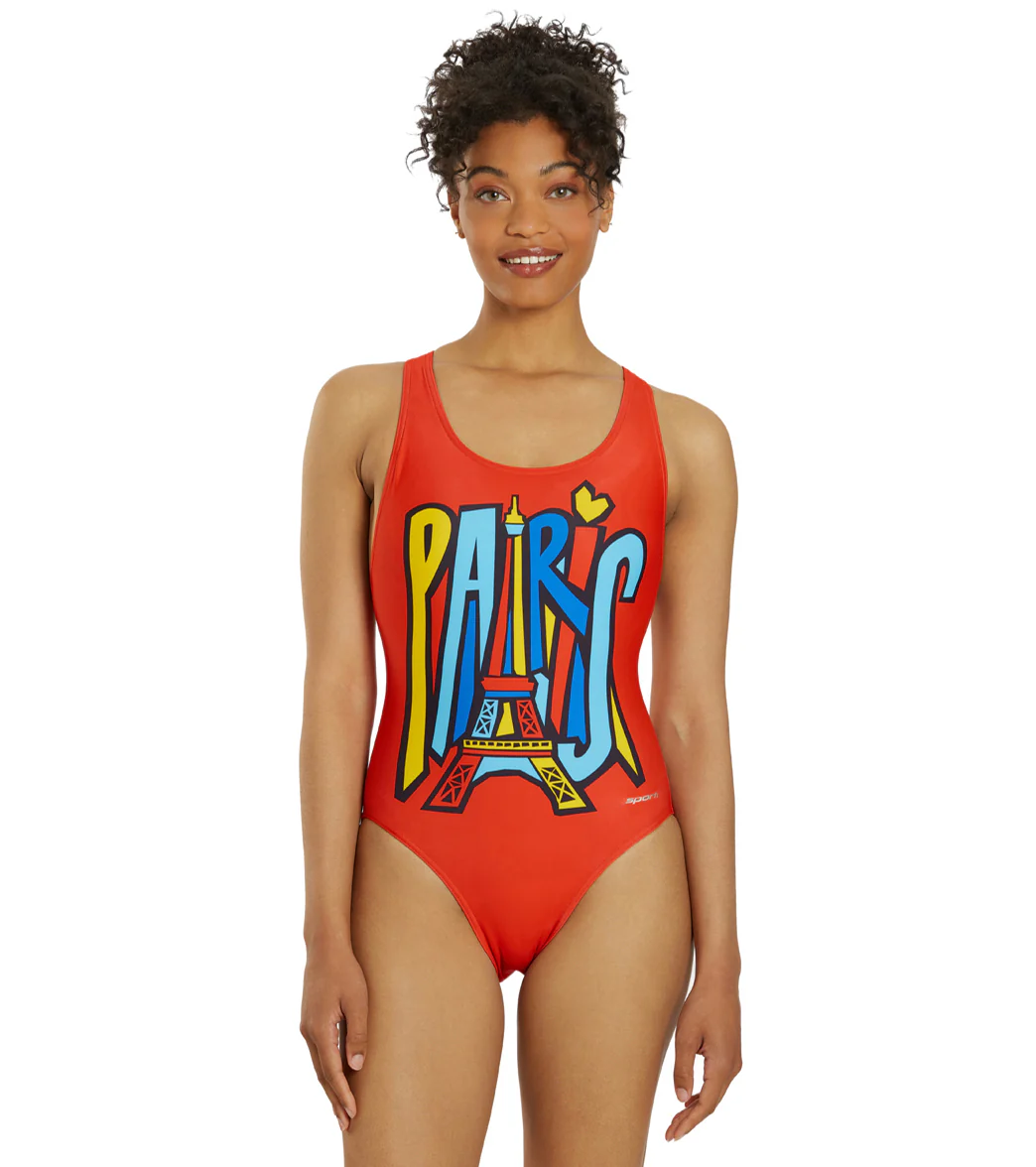 Sporti Paris Trend Setter Wide Strap Cross Back One Piece Swimsuit (22-44) - Image 2