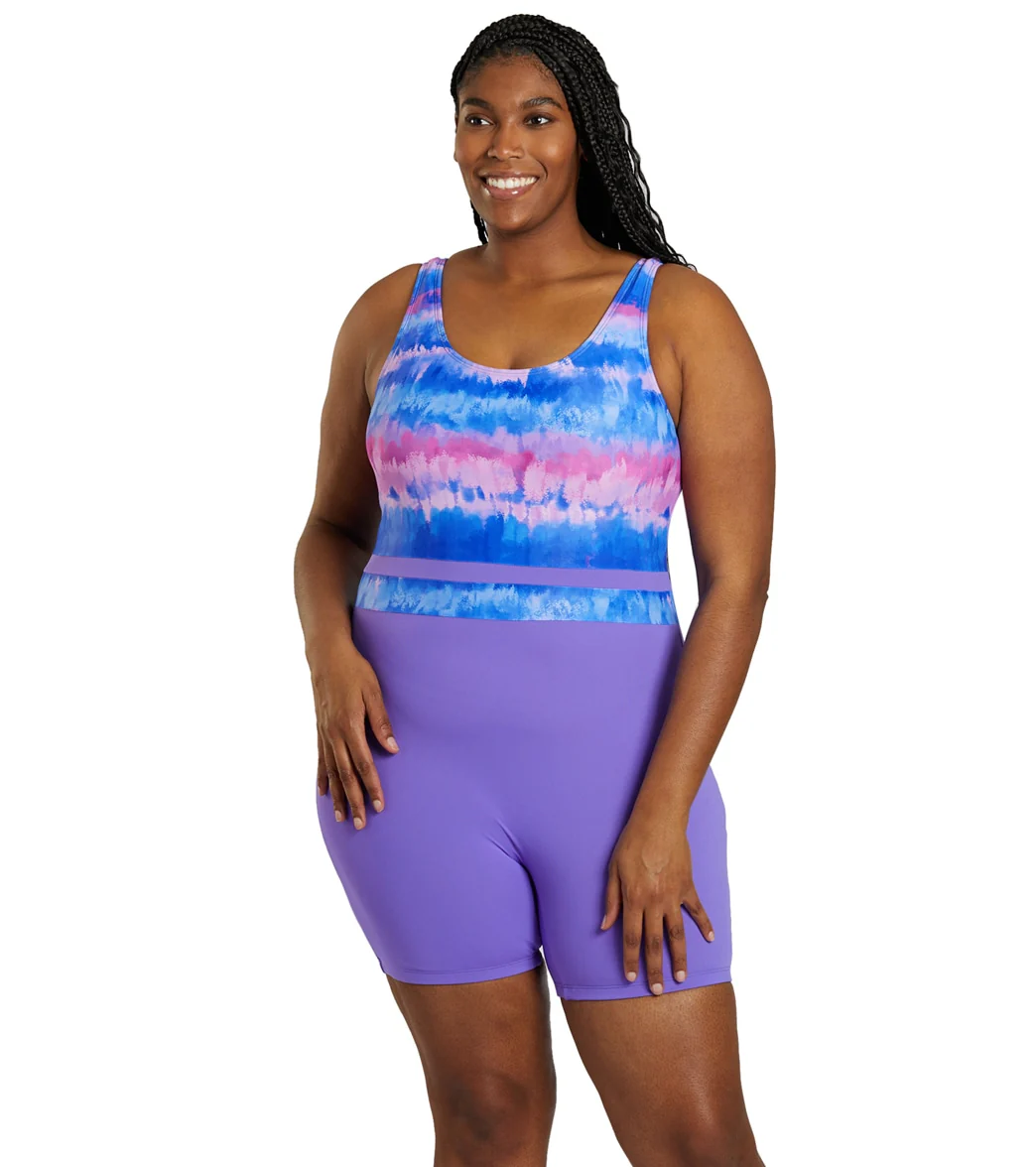 Sporti Plus Size HydroLast Malibu Sunrise Chlorine Resistant Scoop Back Unitard One Piece Swimsuit - Image 5