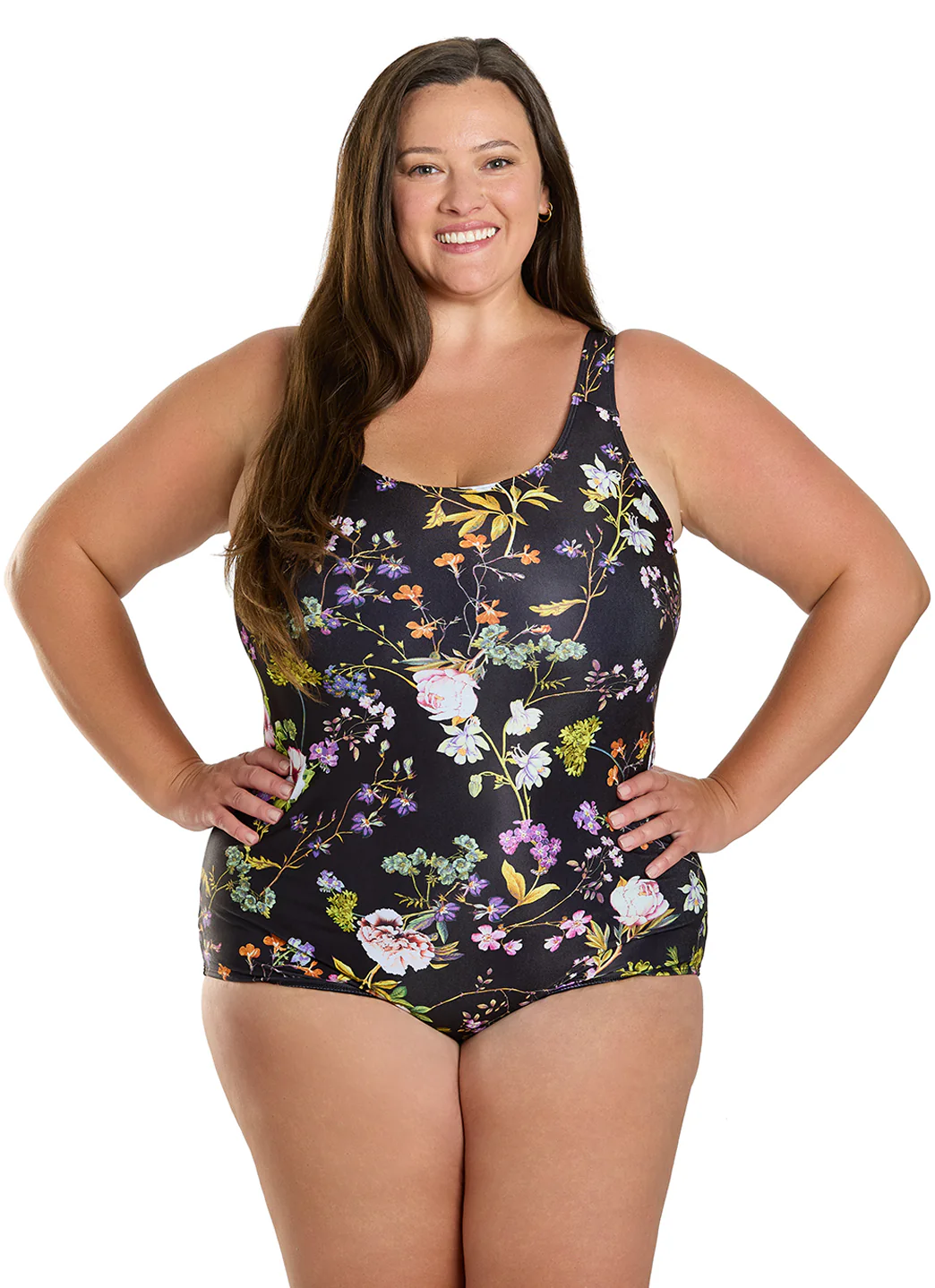 Sporti Plus Size HydroLast Moonlit Flora Chlorine Resistant Conservative Scoop Back One Piece Swimsuit - Image 3