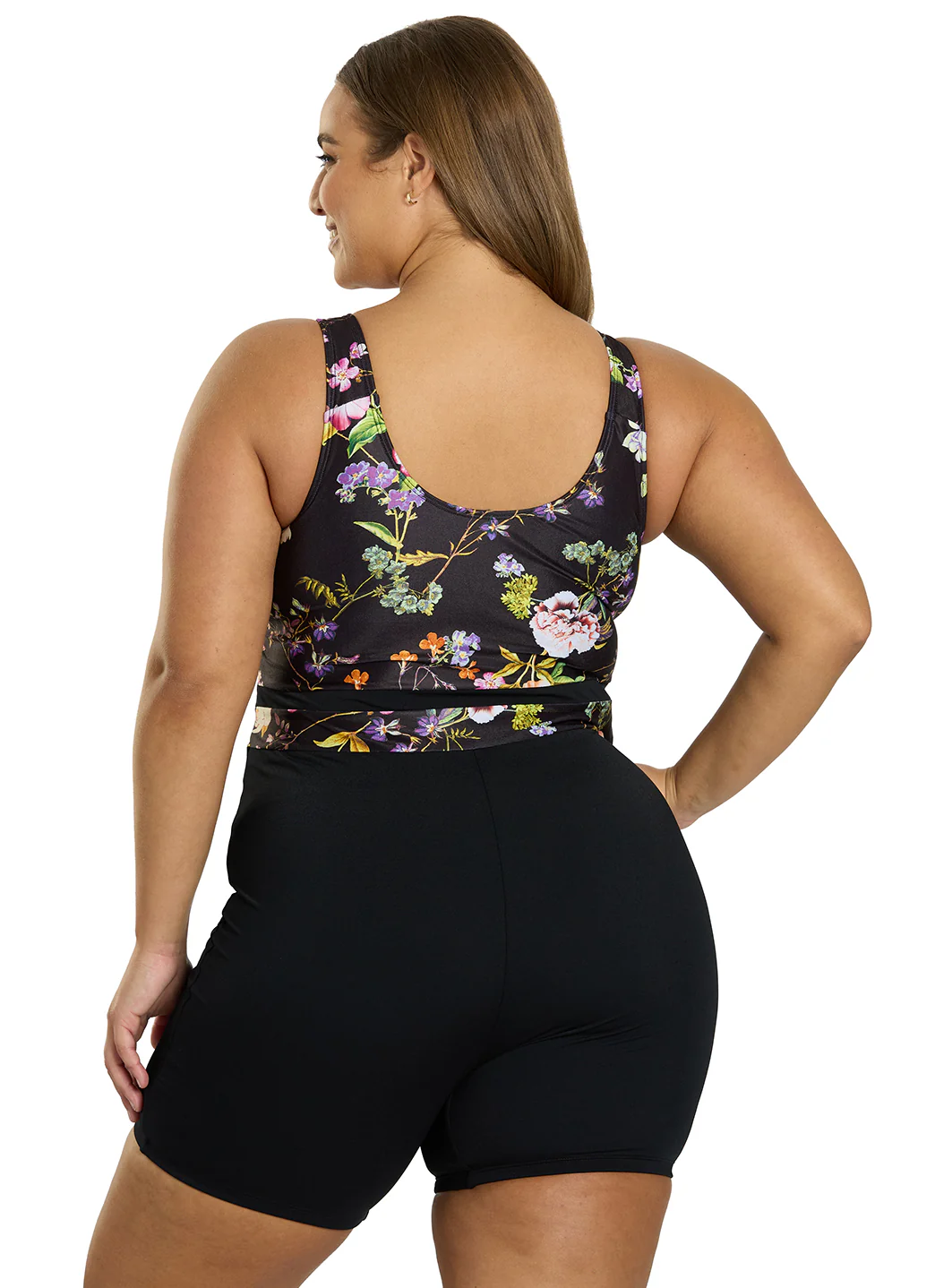 Sporti Plus Size HydroLast Moonlit Flora Chlorine Resistant Scoop Back Unitard One Piece Swimsuit - Image 4