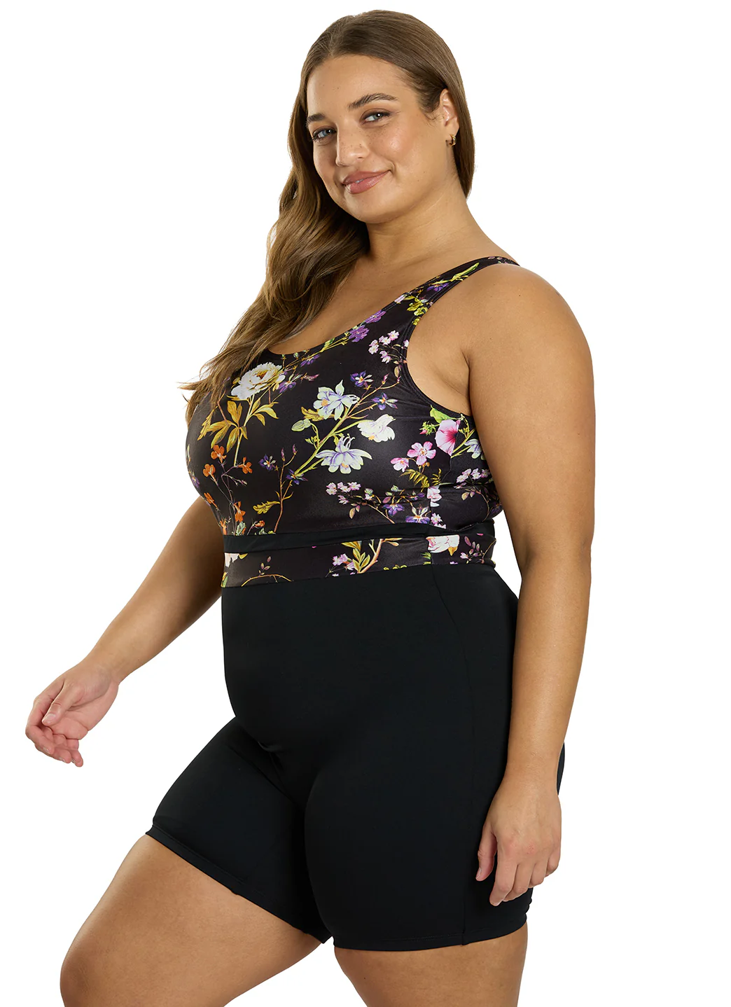 Sporti Plus Size HydroLast Moonlit Flora Chlorine Resistant Scoop Back Unitard One Piece Swimsuit - Image 6