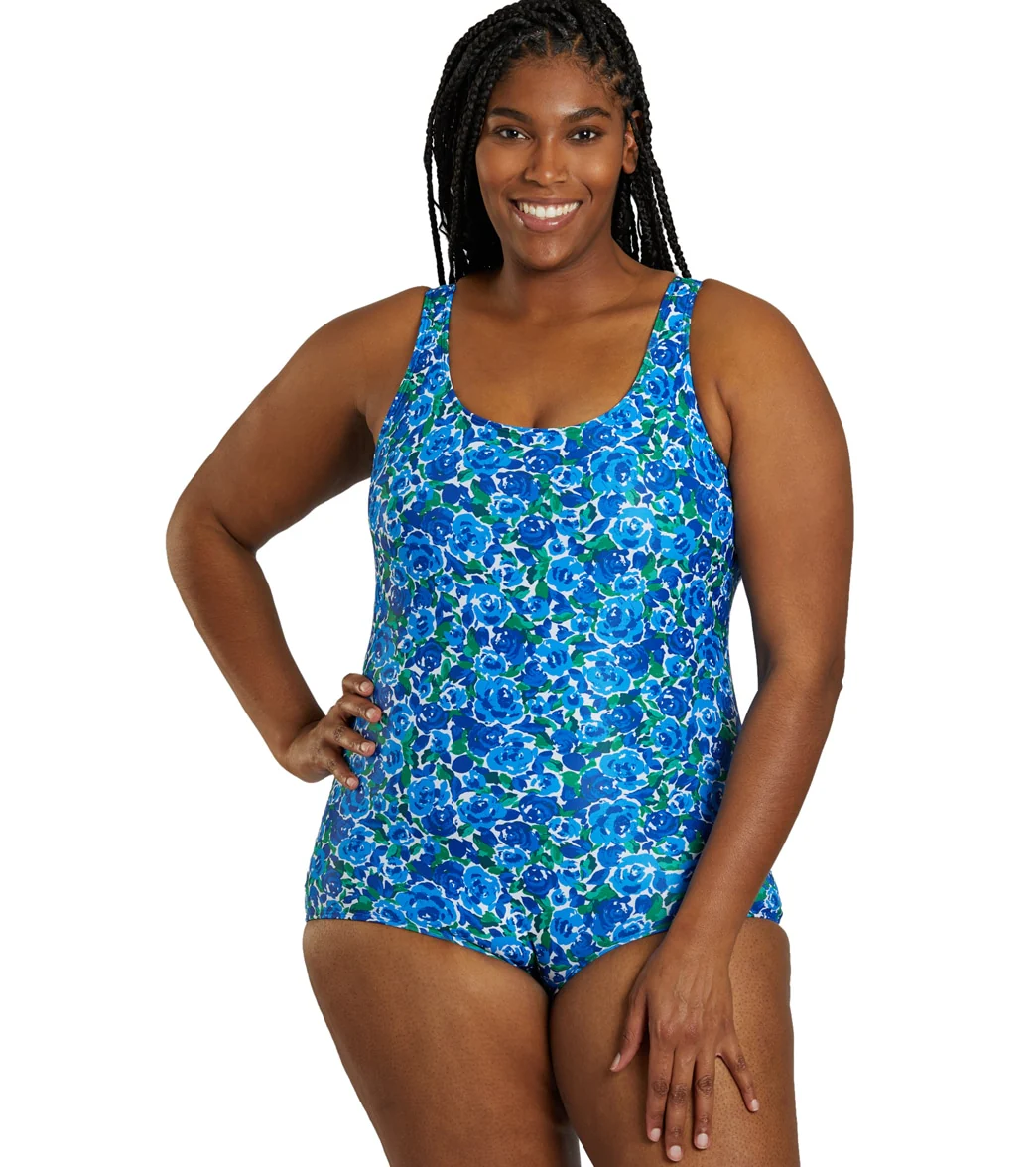 Sporti Plus Size HydroLast Spring Garden Chlorine Resistant Conservative Scoop Back One Piece Swimsuit - Image 2