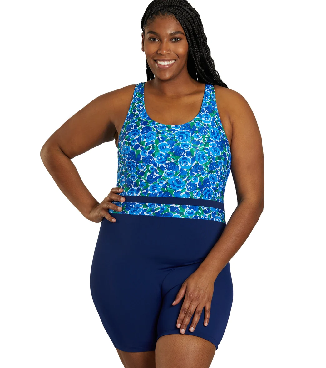 Sporti Plus Size HydroLast Spring Garden Chlorine Resistant Scoop Back Unitard One Piece Swimsuit - Image 13