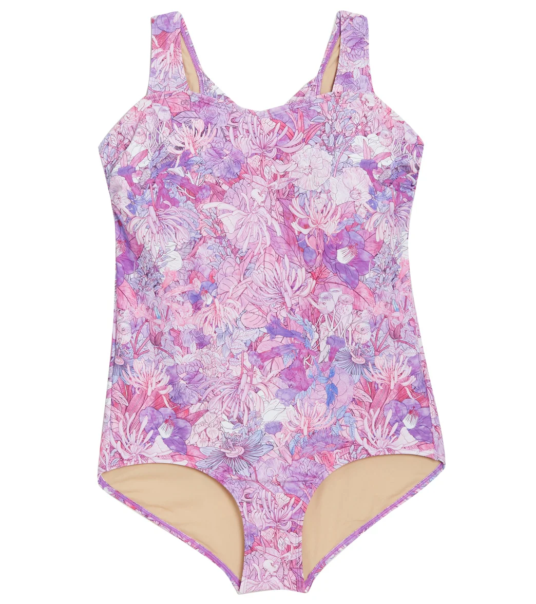 Sporti Plus Size Jungle Floral Moderate Printed Sweetheart One Piece Swimsuit - Image 18