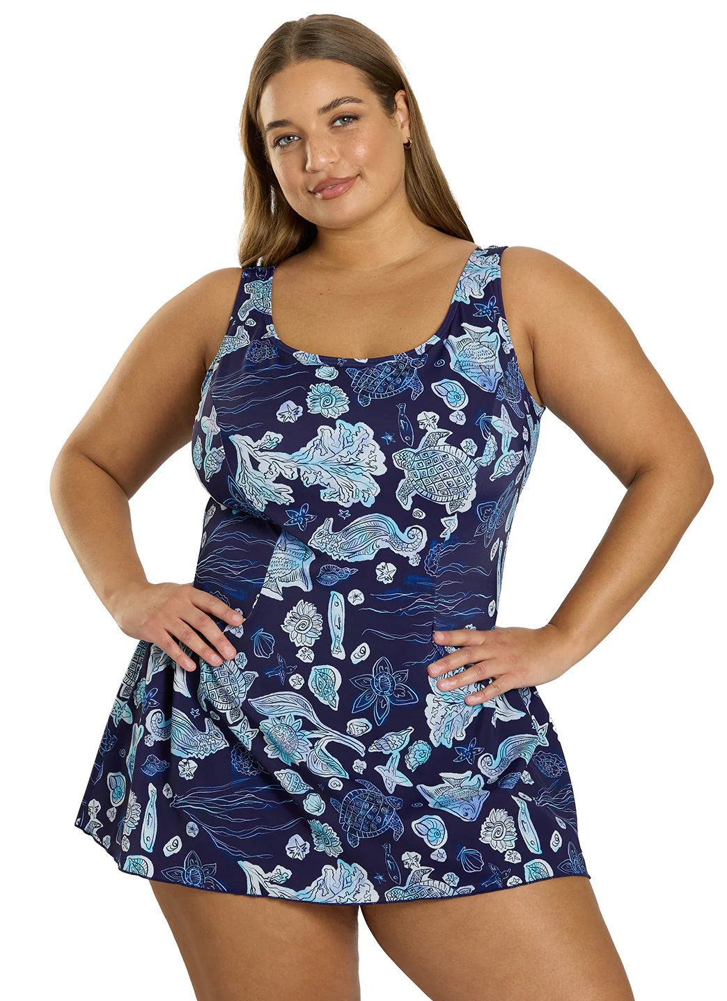 Sporti Plus Size Neptune's Reef Swim Dress - Image 2