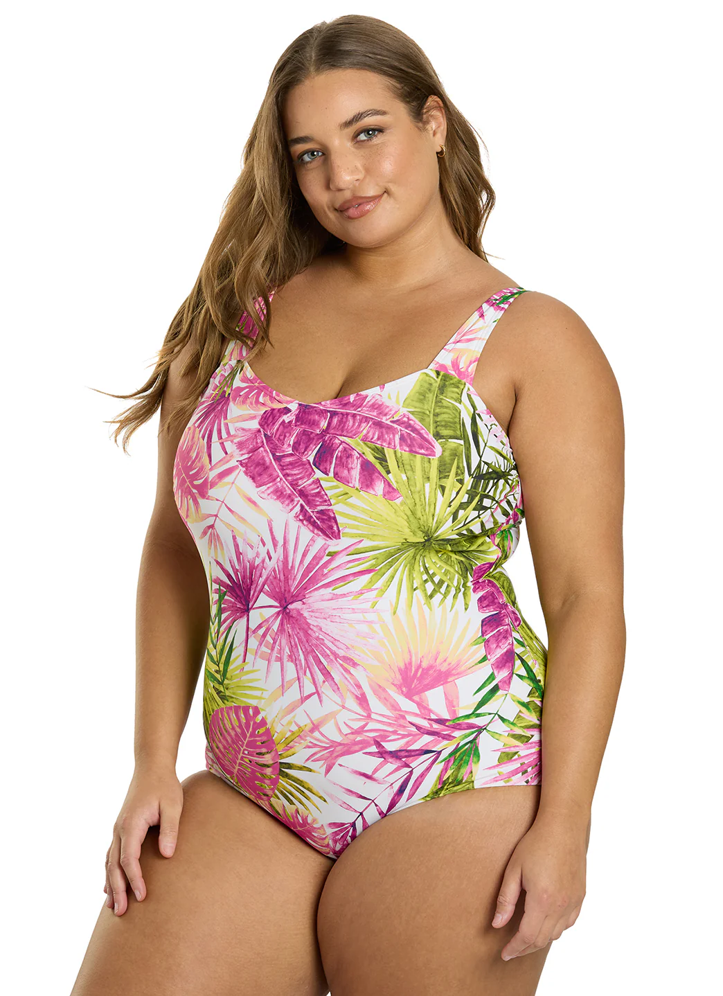 Sporti Plus Size Palm Royale Moderate Printed Sweetheart One Piece Swimsuit - Image 7