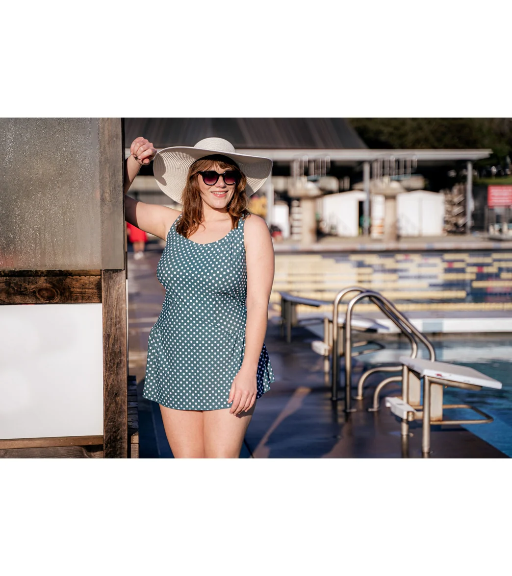 Sporti Plus Size Polka Dot Swim Dress - Image 11