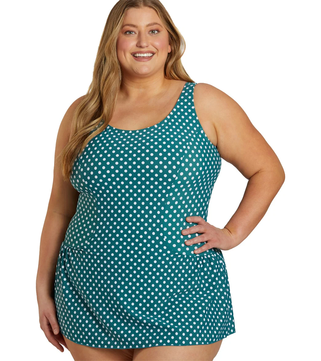 Sporti Plus Size Polka Dot Swim Dress - Image 2