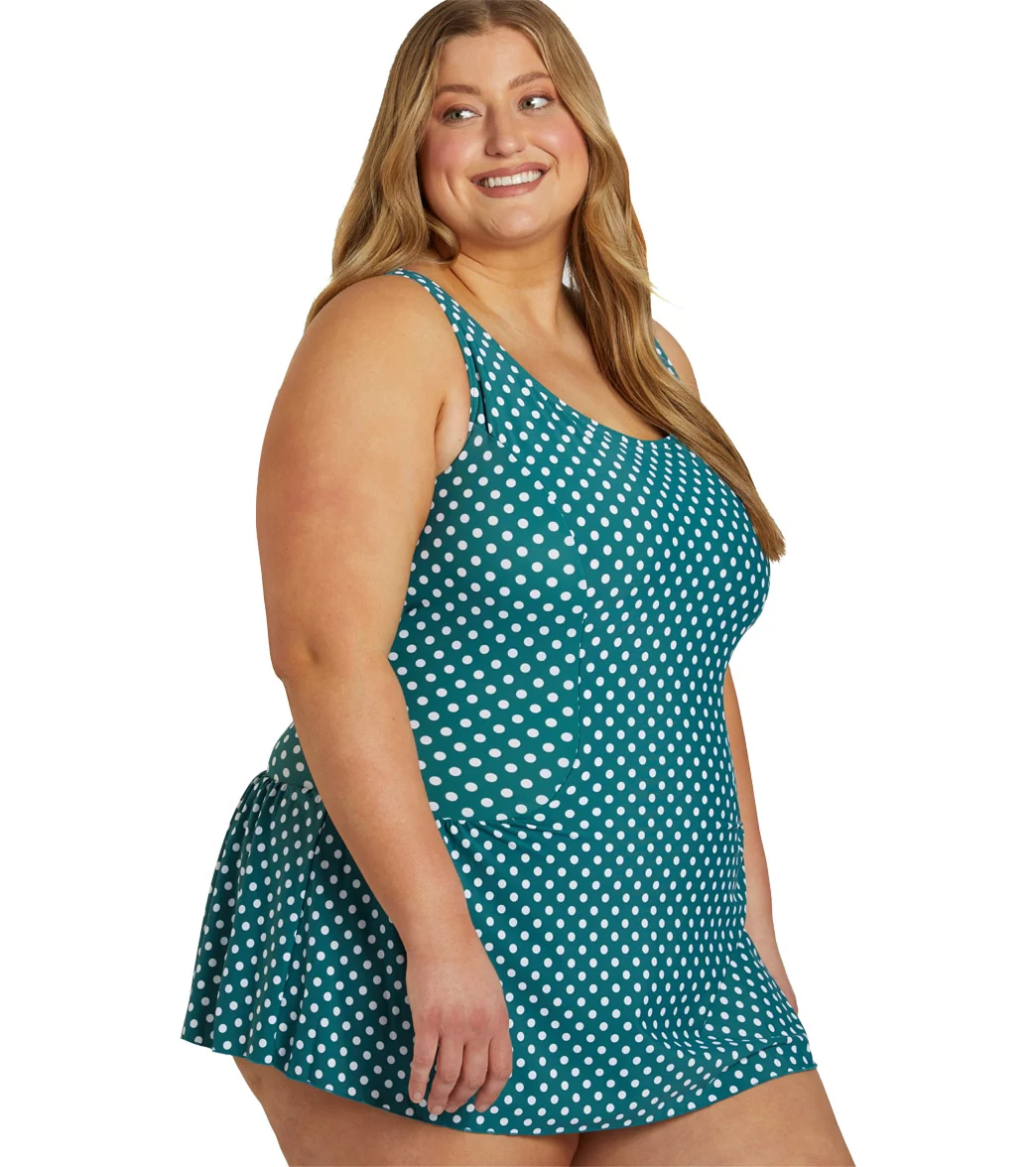 Sporti Plus Size Polka Dot Swim Dress - Image 4
