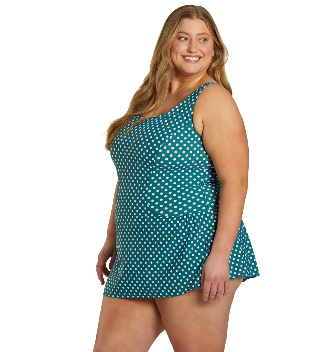 Sporti Plus Size Polka Dot Swim Dress - Image 5