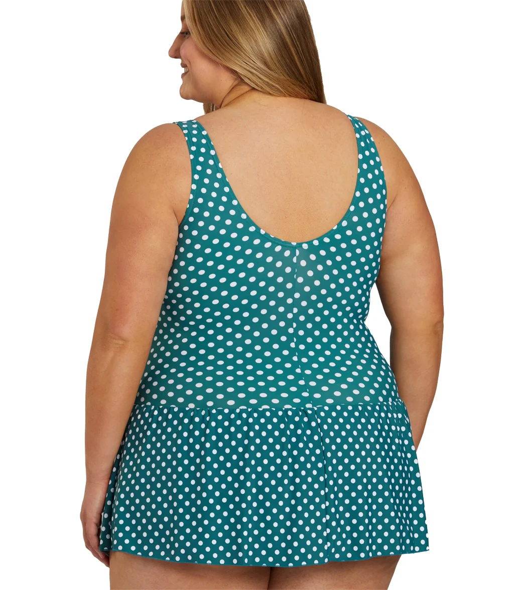 Sporti Plus Size Polka Dot Swim Dress - Image 6