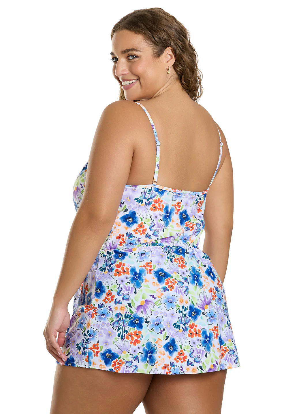 Sporti Plus Size Starlet Printed Tummy Control Swim Dress - Image 5