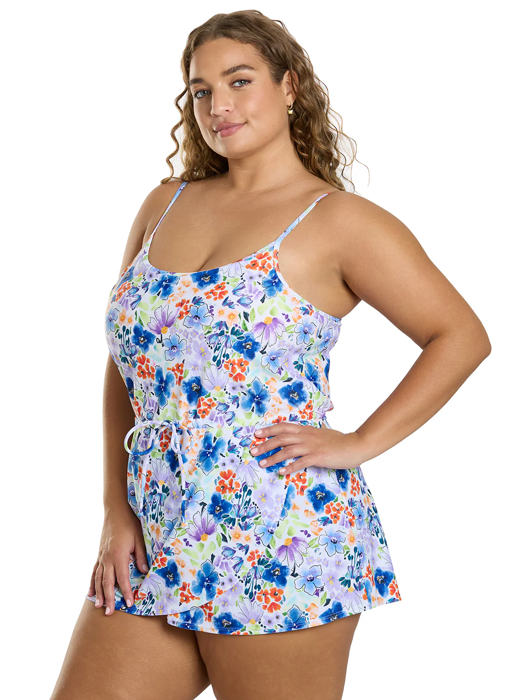 Sporti Plus Size Starlet Printed Tummy Control Swim Dress - Image 6