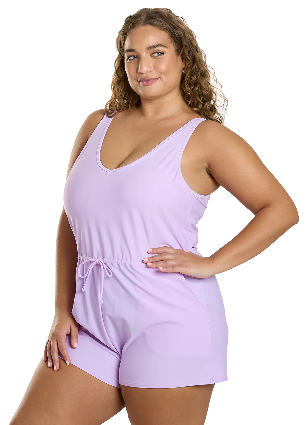 Sporti Plus Size Starlet Solid Tummy Control Swim Romper - Image 12