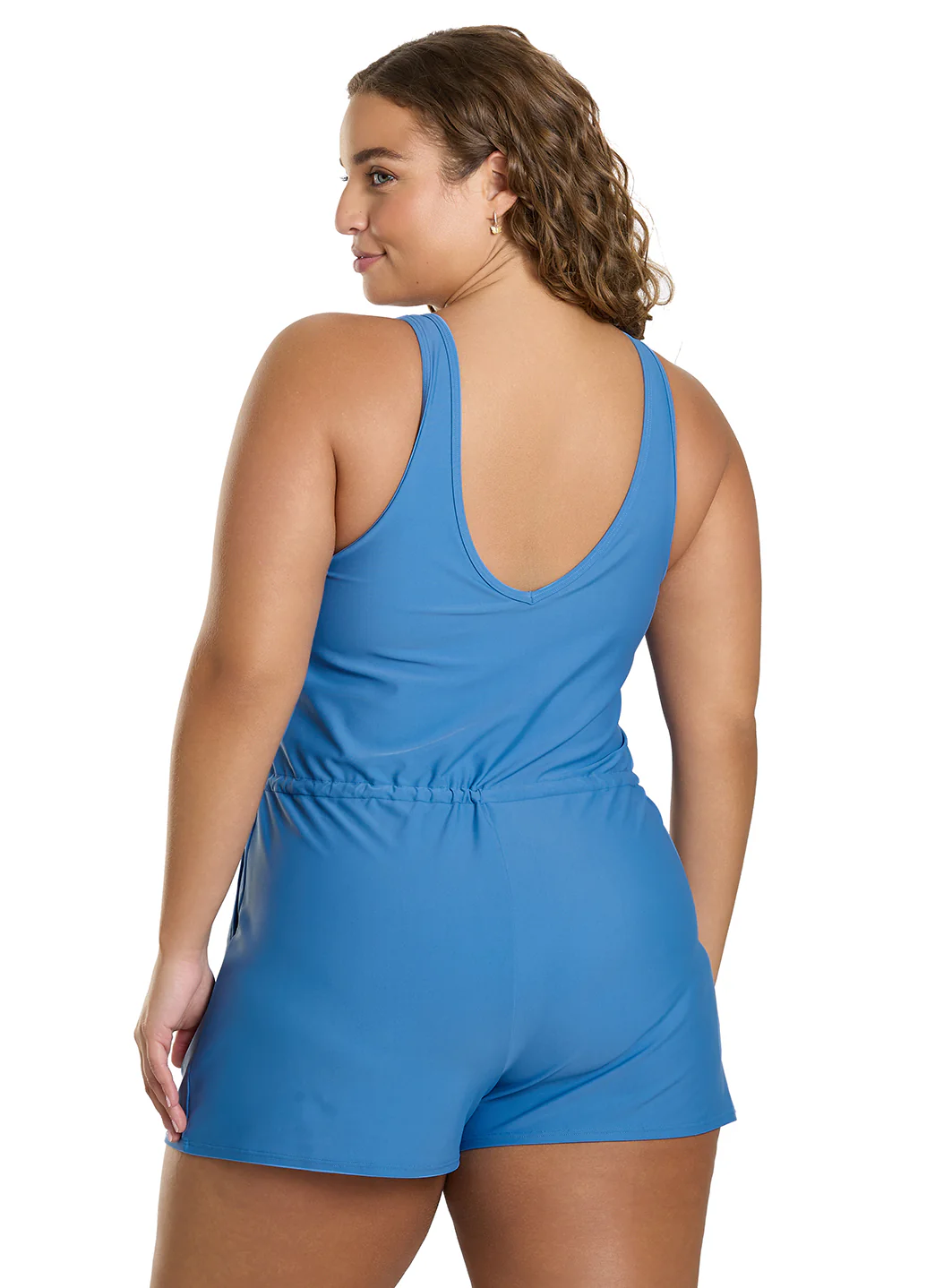Sporti Plus Size Starlet Solid Tummy Control Swim Romper - Image 4