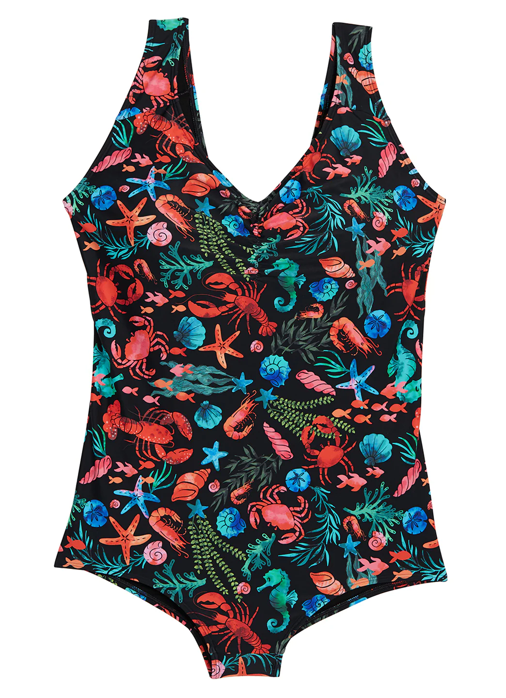 Sporti Plus Size Tide Pool Conservative Printed Girl Leg One Piece Swimsuit - Image 3