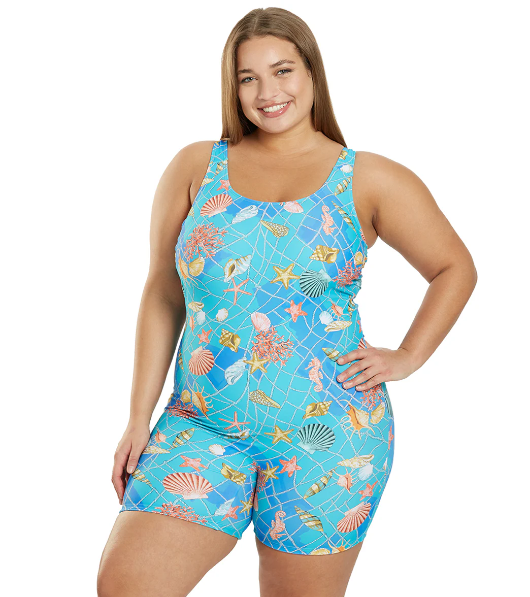 Sporti Plus Size Unitard Caribbean Sea One Piece Swimsuit - Image 6