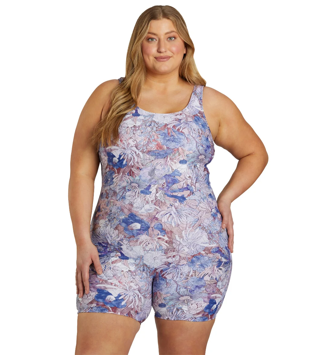 Sporti Plus Size Unitard Jungle Floral One Piece Swimsuit - Image 12