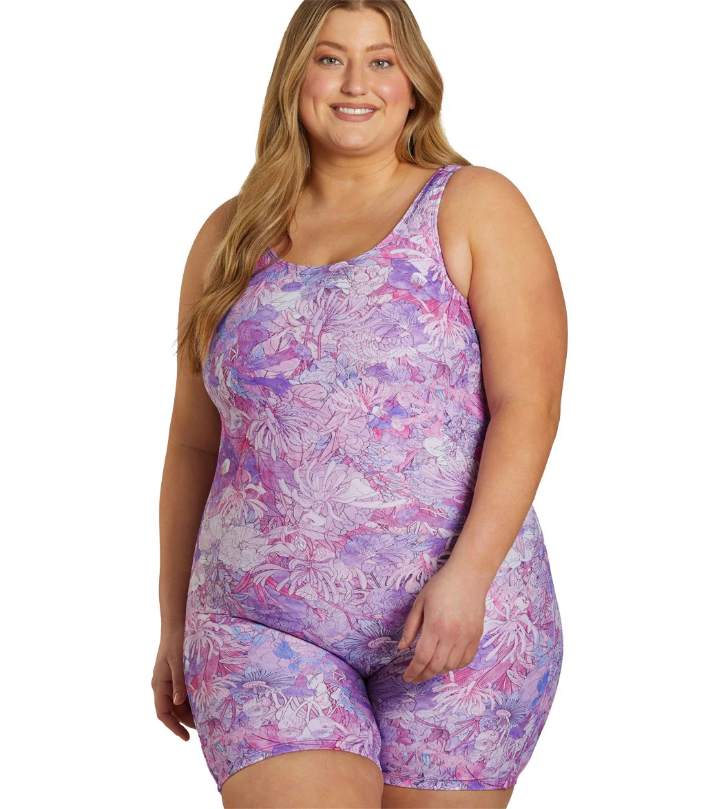 Sporti Plus Size Unitard Jungle Floral One Piece Swimsuit - Image 2