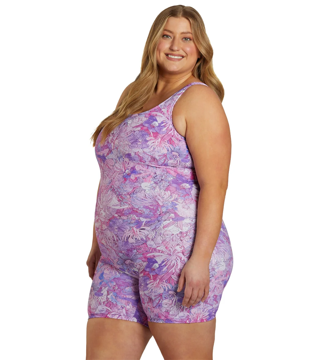 Sporti Plus Size Unitard Jungle Floral One Piece Swimsuit - Image 4