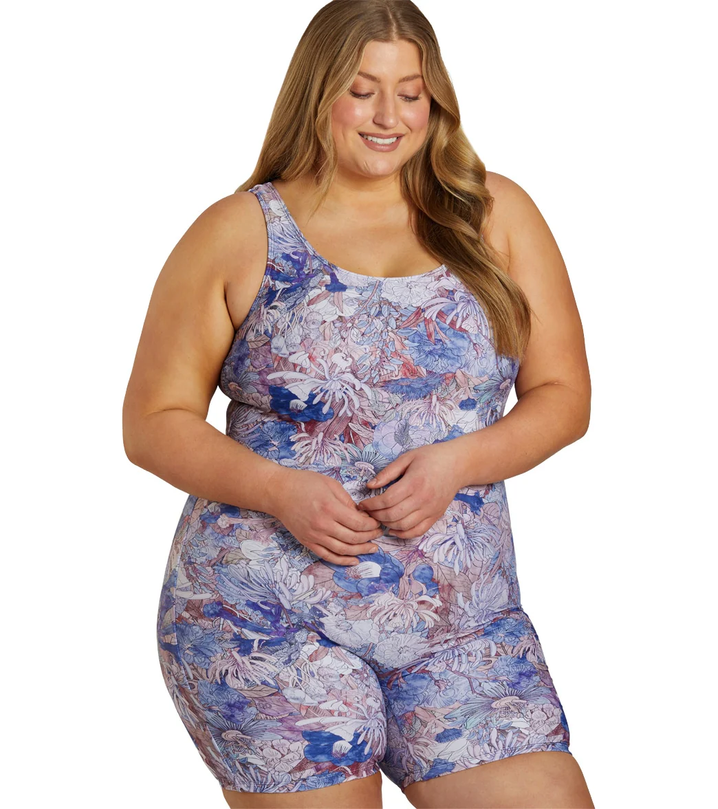 Sporti Plus Size Unitard Jungle Floral One Piece Swimsuit - Image 9