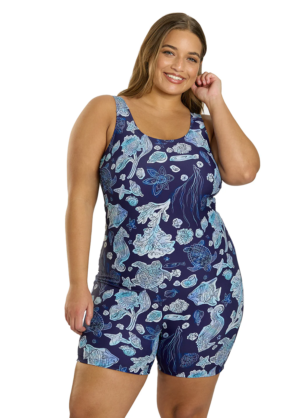 Sporti Plus Size Unitard Neptune's Reef One Piece Swimsuit - Image 2