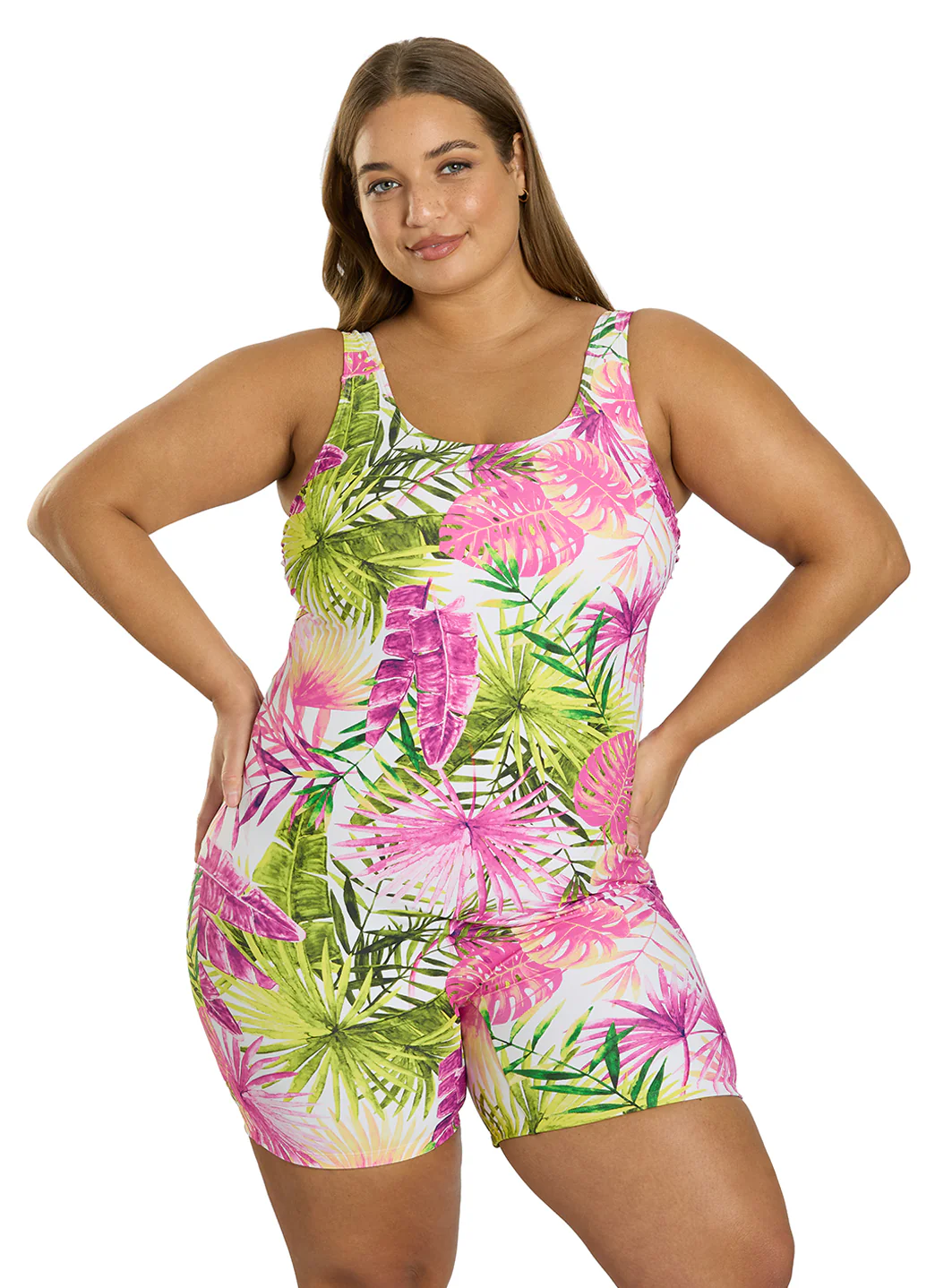 Sporti Plus Size Unitard Palm Royale One Piece Swimsuit - Image 2