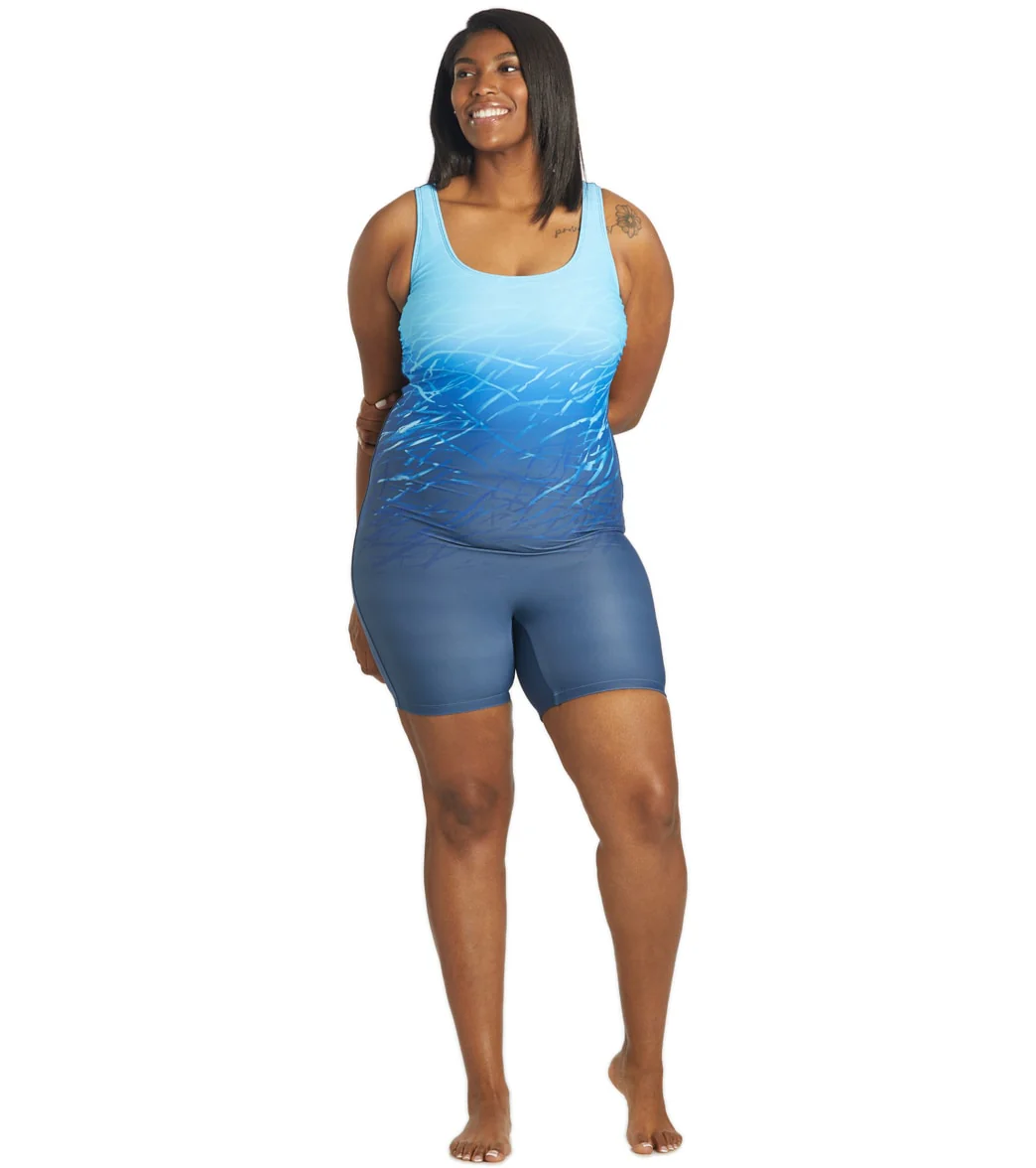 Sporti Plus Size Unitard Printed Ombre One Piece Swimsuit - Image 11