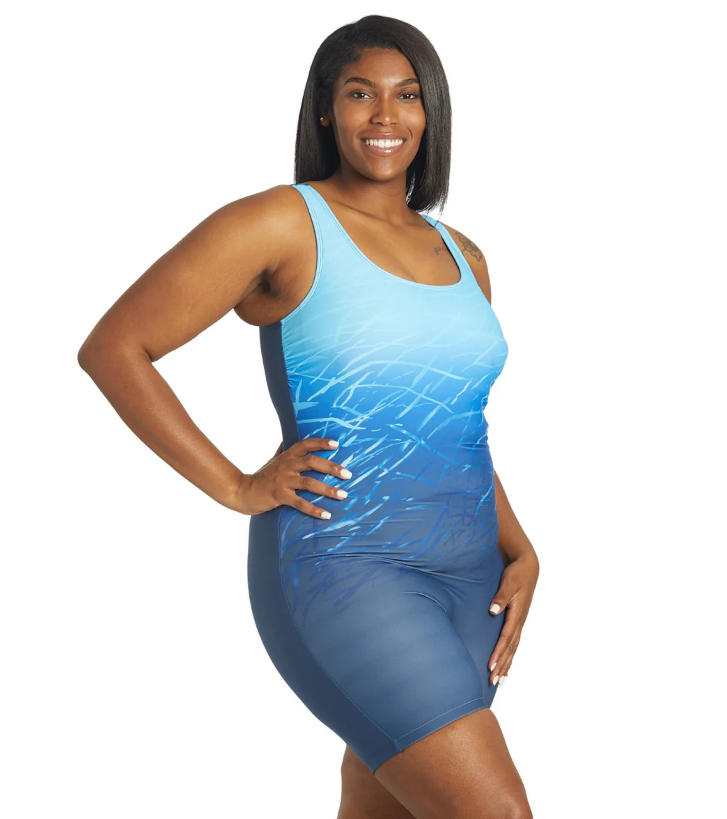 Sporti Plus Size Unitard Printed Ombre One Piece Swimsuit - Image 12