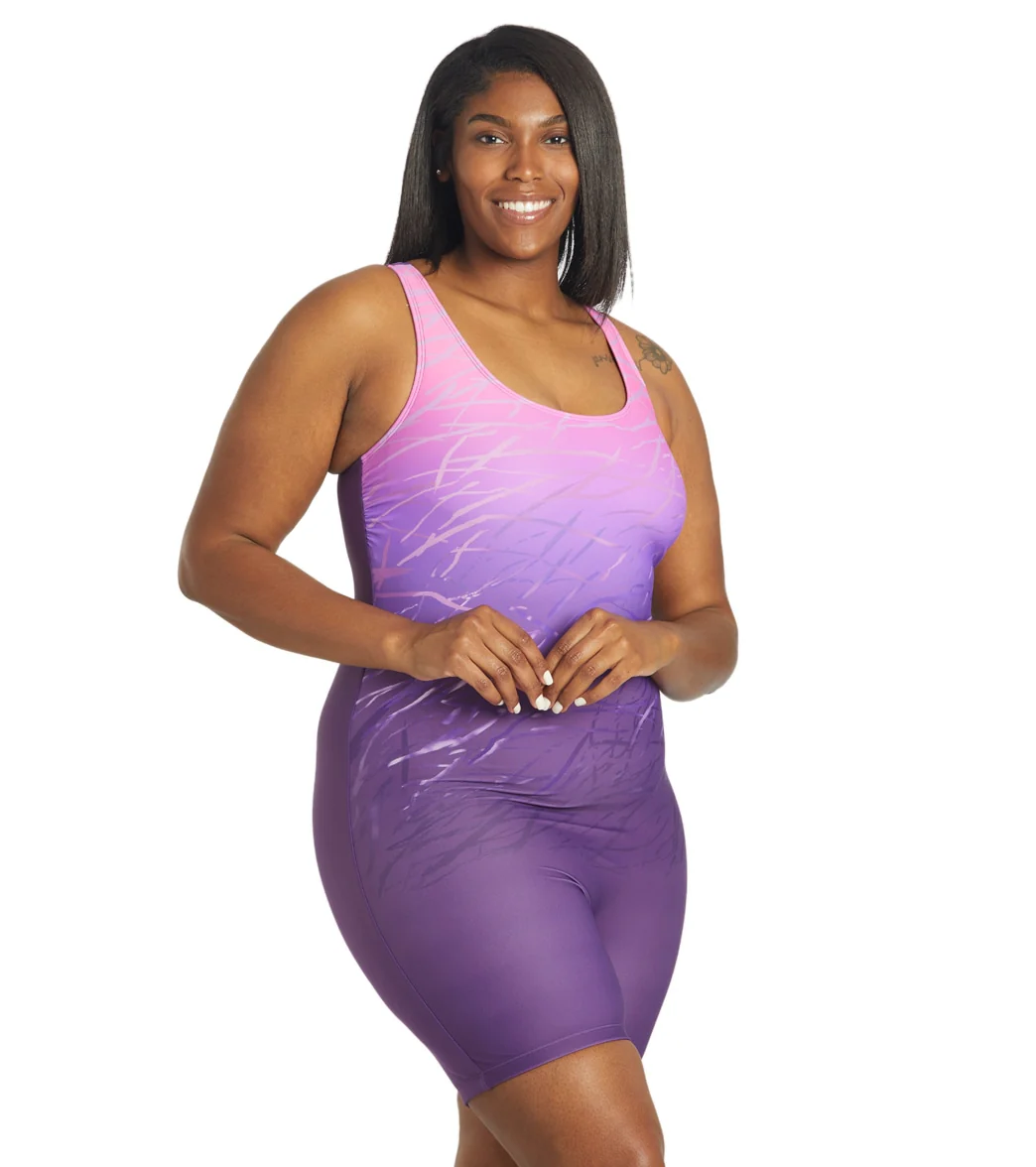 Sporti Plus Size Unitard Printed Ombre One Piece Swimsuit - Image 5