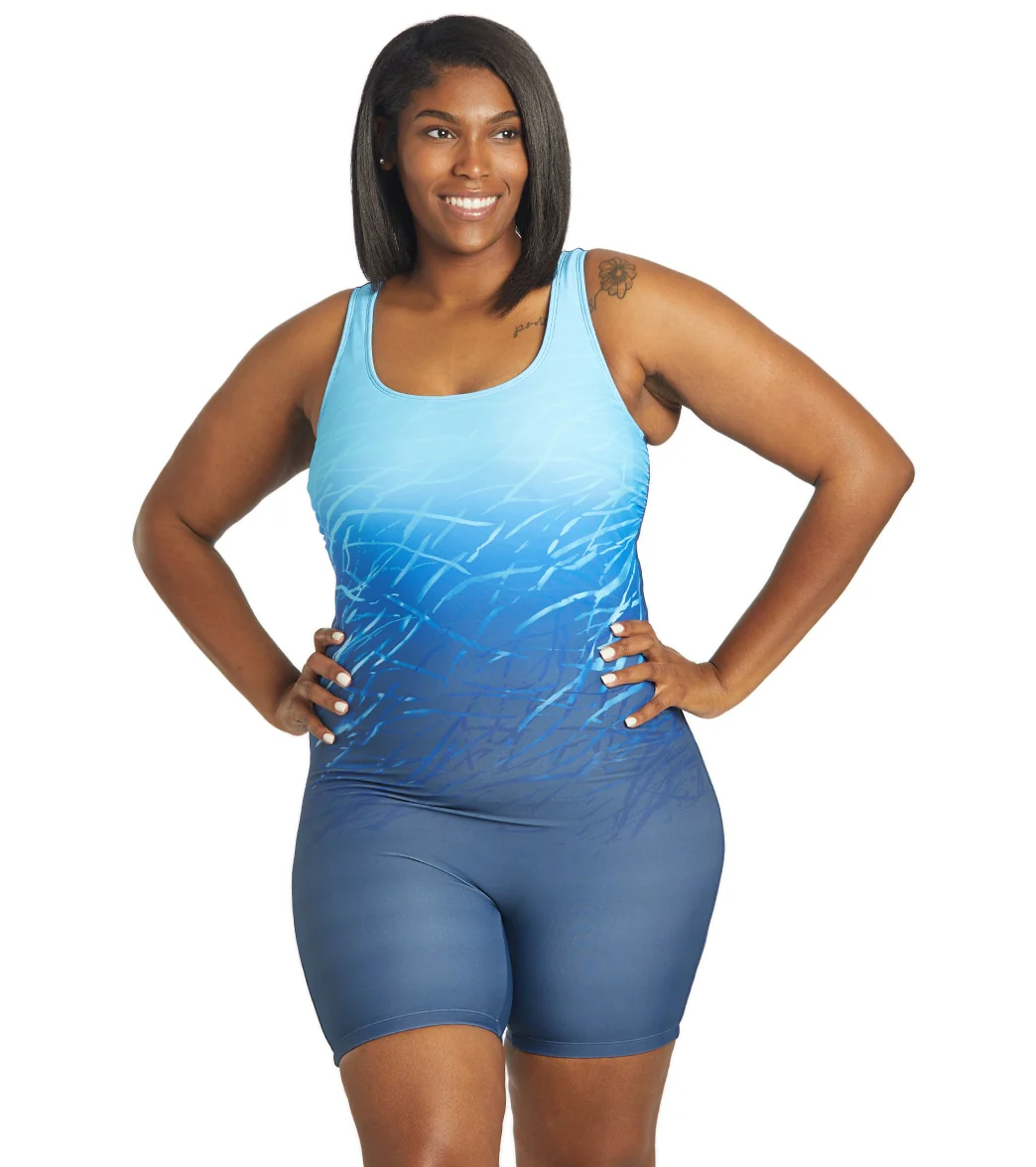 Sporti Plus Size Unitard Printed Ombre One Piece Swimsuit - Image 8