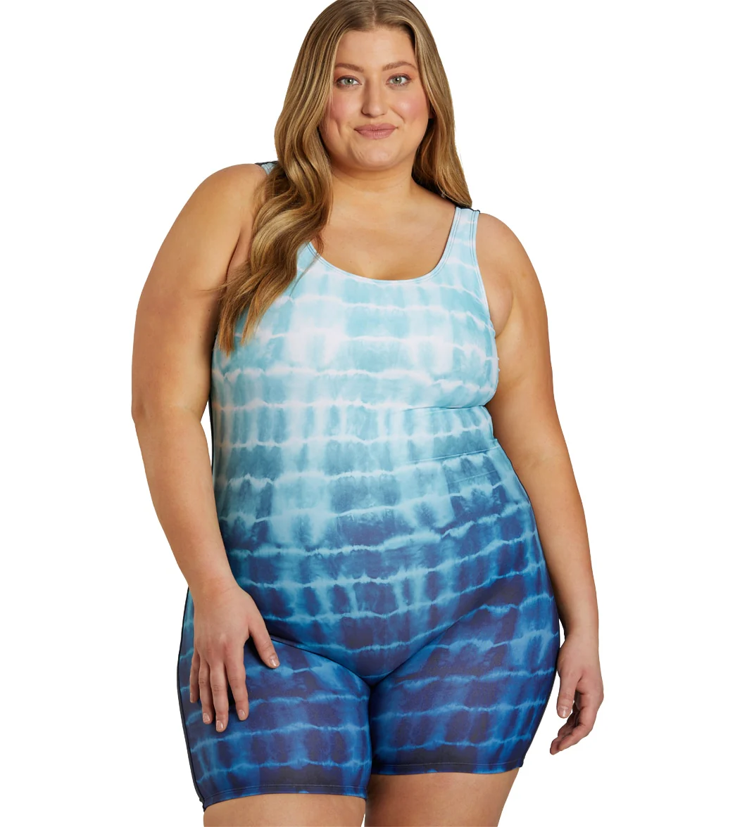 Sporti Plus Size Unitard Shibori Ombre One Piece Swimsuit - Image 7