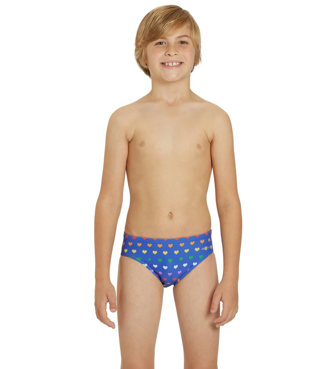 Sporti Rainbow Heart Brief Swimsuit Youth (22-28) - Image 10