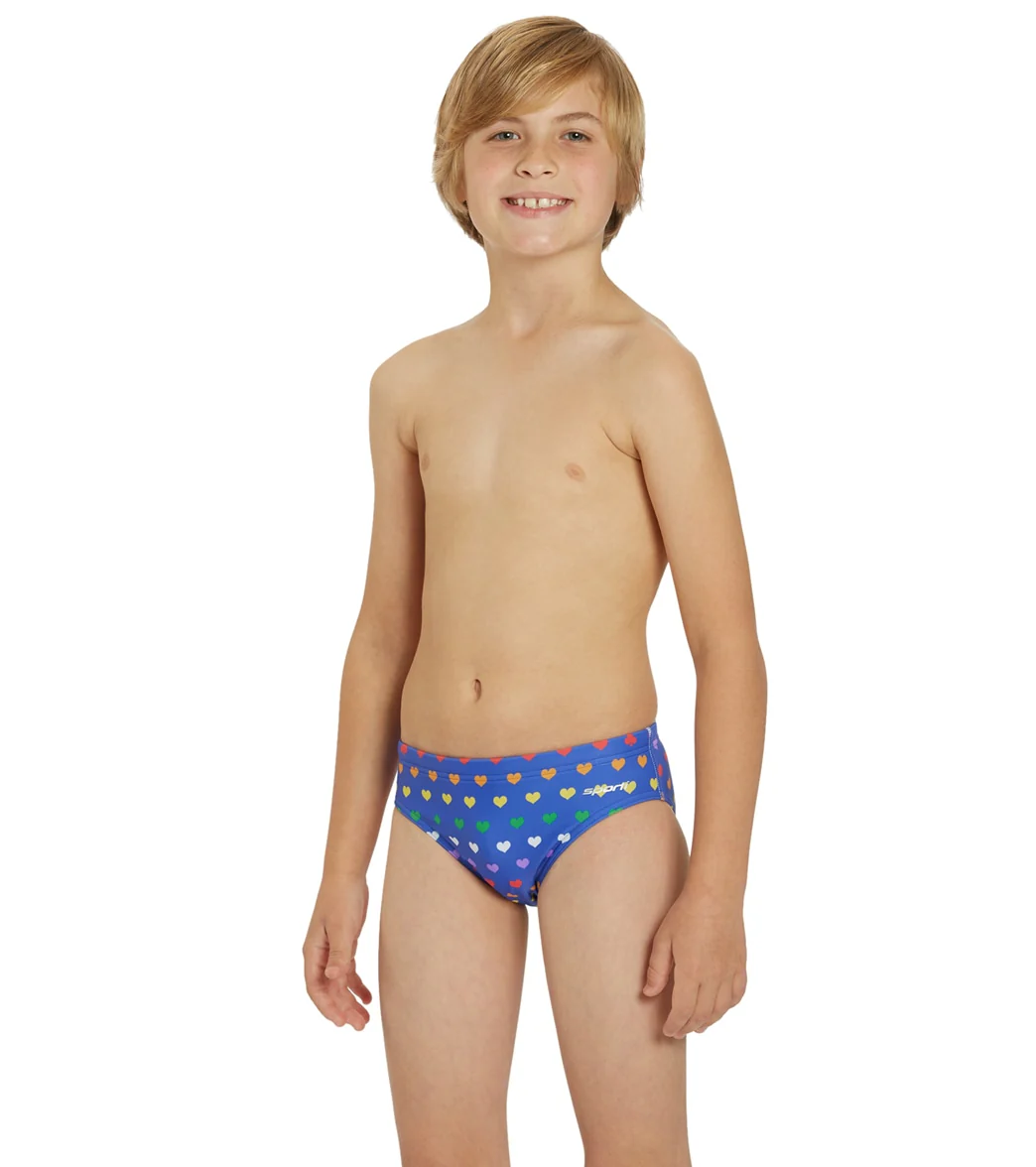 Sporti Rainbow Heart Brief Swimsuit Youth (22-28) - Image 2