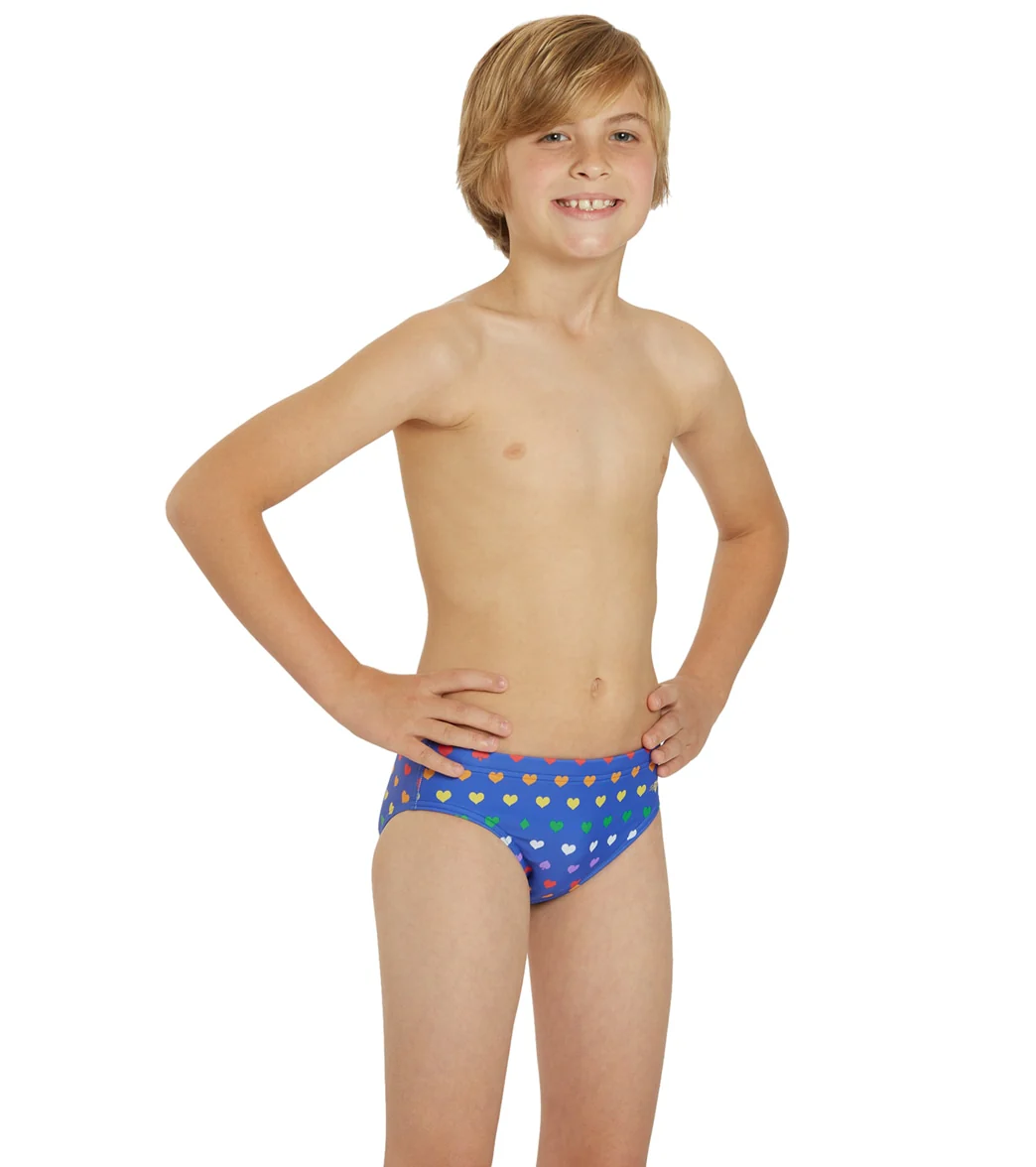 Sporti Rainbow Heart Brief Swimsuit Youth (22-28) - Image 3