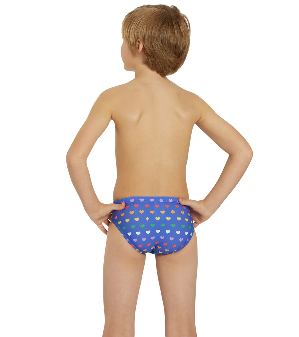 Sporti Rainbow Heart Brief Swimsuit Youth (22-28) - Image 4
