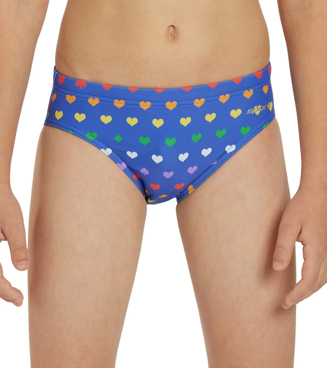 Sporti Rainbow Heart Brief Swimsuit Youth (22-28) - Image 5