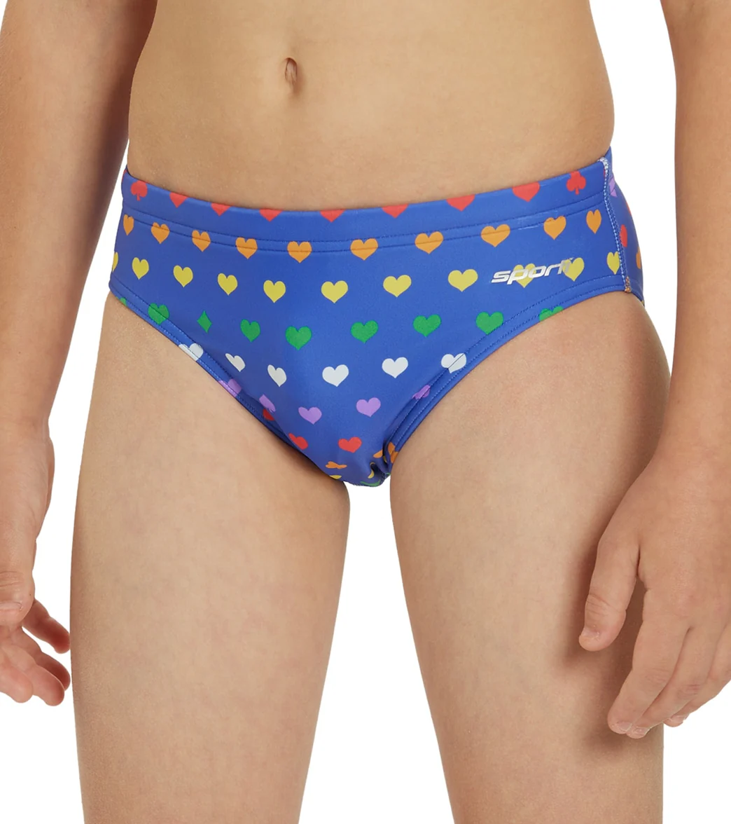 Sporti Rainbow Heart Brief Swimsuit Youth (22-28) - Image 6