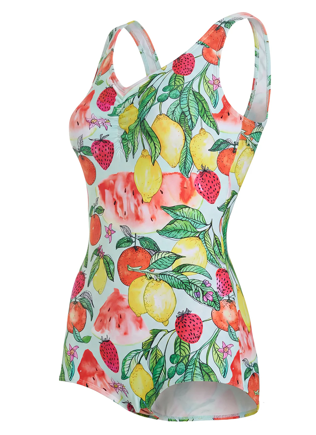 Sporti Riviera Picnic Conservative Printed Girl Leg One Piece Swimsuit - Image 4