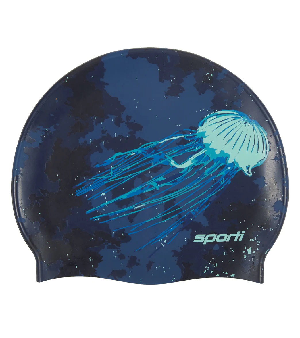 Sporti Sea Jellies Silicone Swim Cap - Image 10