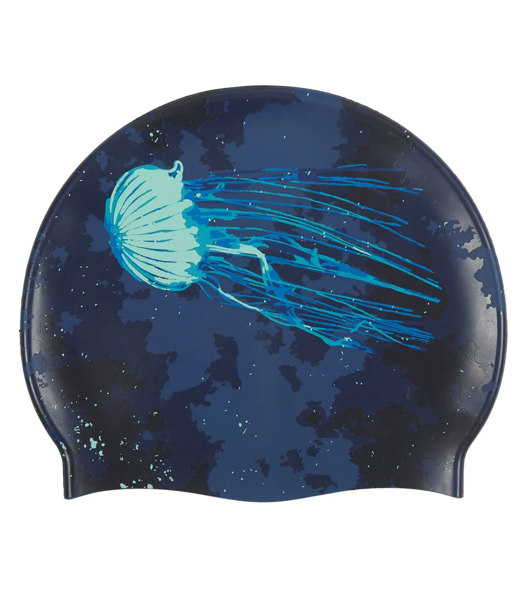 Sporti Sea Jellies Silicone Swim Cap - Image 3