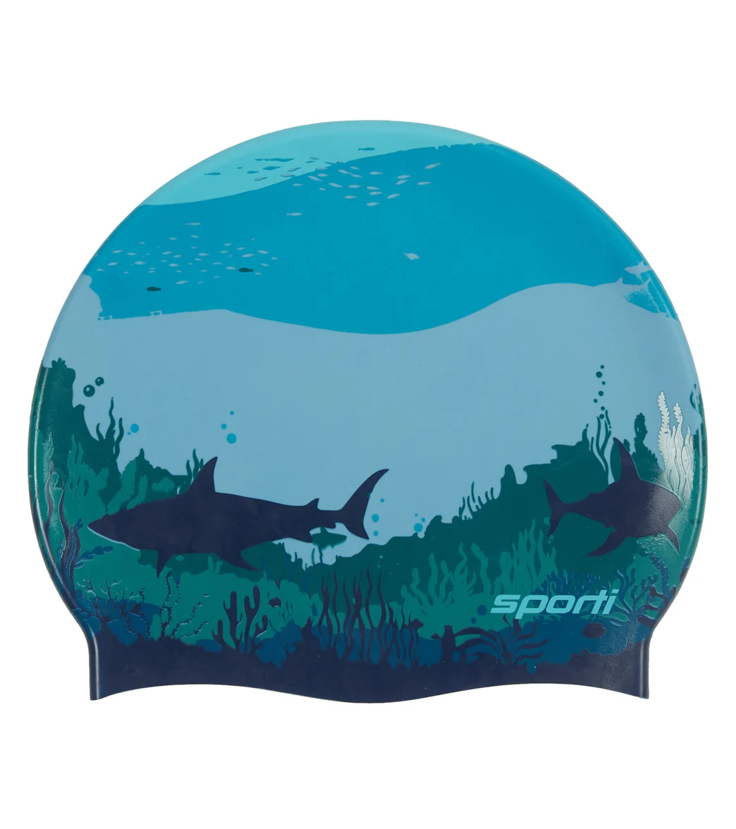 Sporti Sharkies Silicone Swim Cap - Image 2
