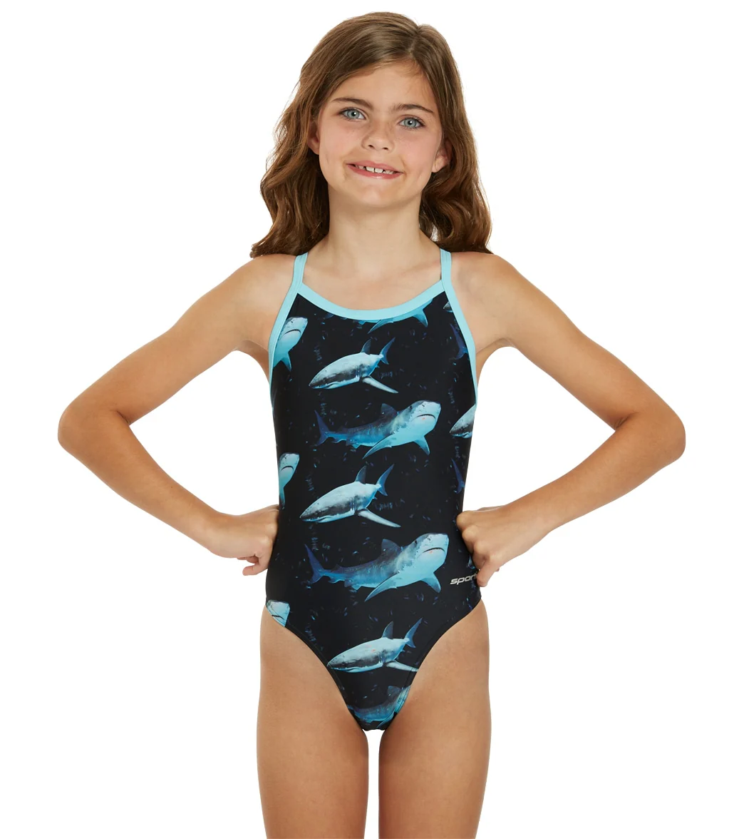Sporti Sharkies Thin Strap One Piece Swimsuit Youth (22-28) - Image 7